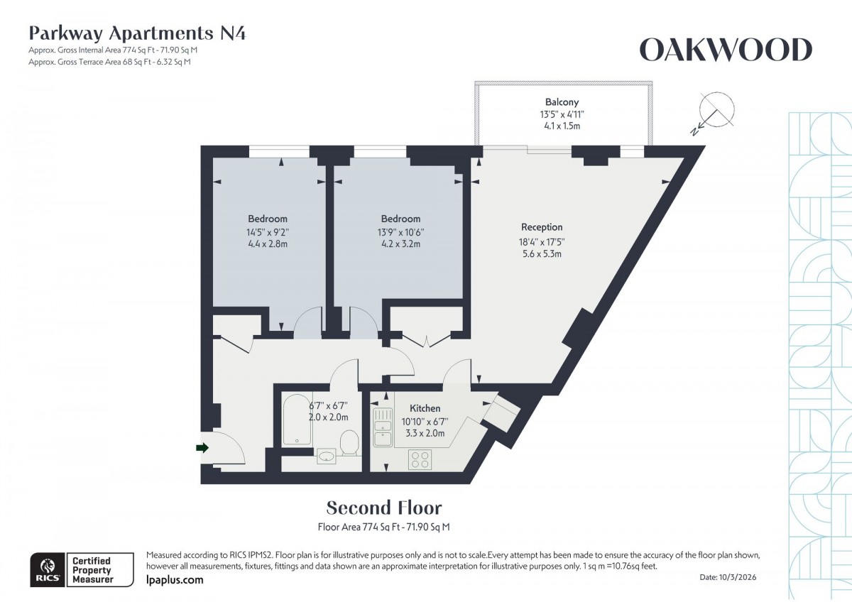 Floorplan for Parkway Apartments Goodchild Road, N4 2BL