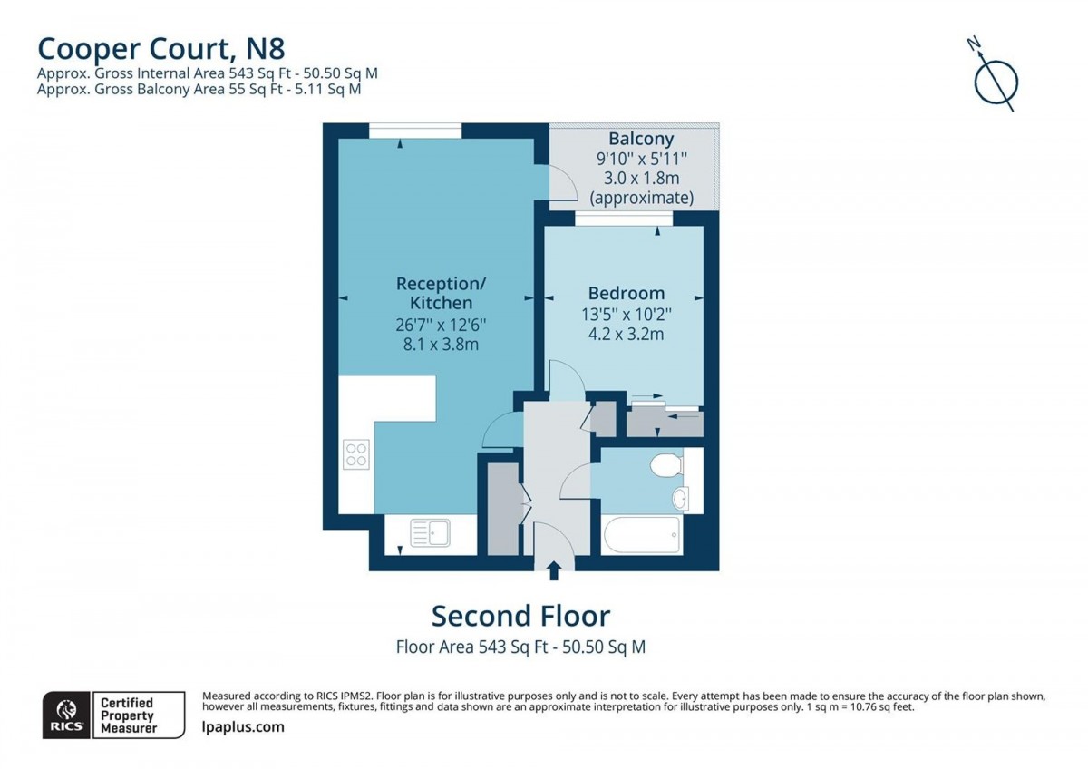 Floorplan for Cooper Court High Street, N8 7FH