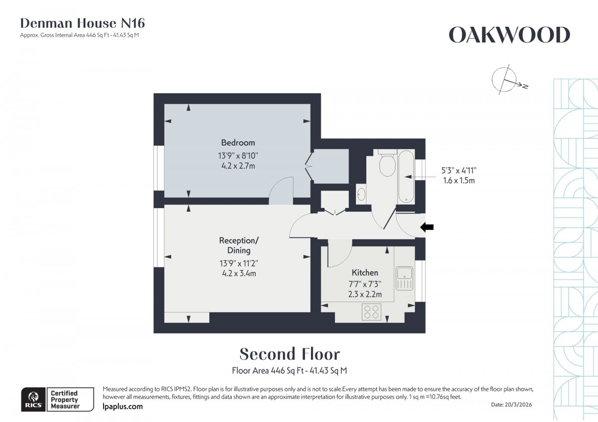 Floorplan for Denman House Lordship Terrace, N16 0JH