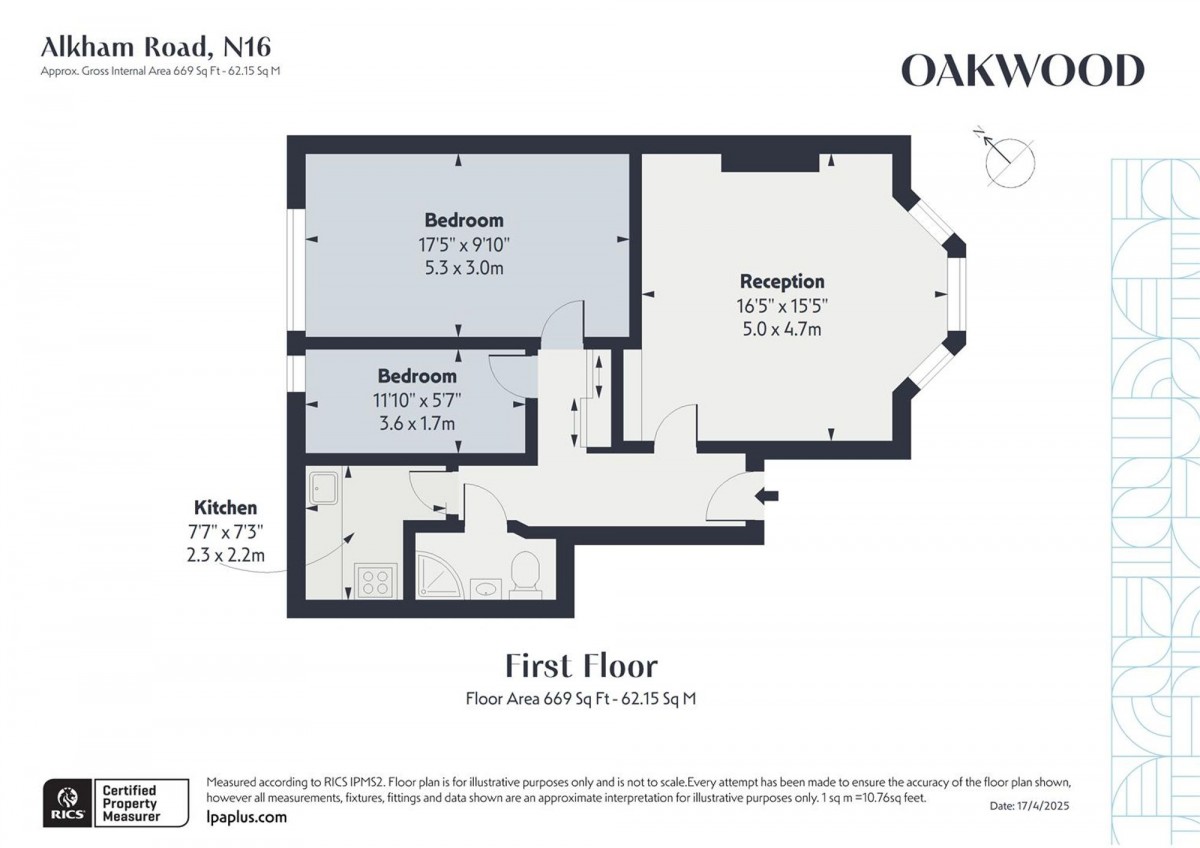 Floorplan for Stoke Newington, N16 7AA