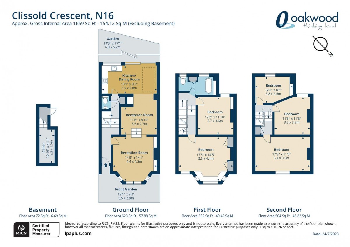 Floorplan for Clissold Crescent, N16 9AT