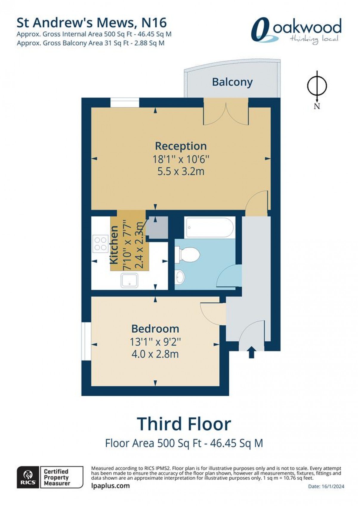 Floorplan for St. Andrews Mews, N16 5HR