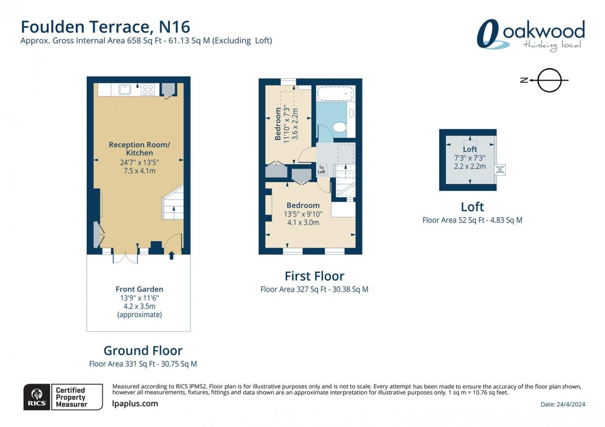 Floorplan for Foulden Terrace, N16 7UT