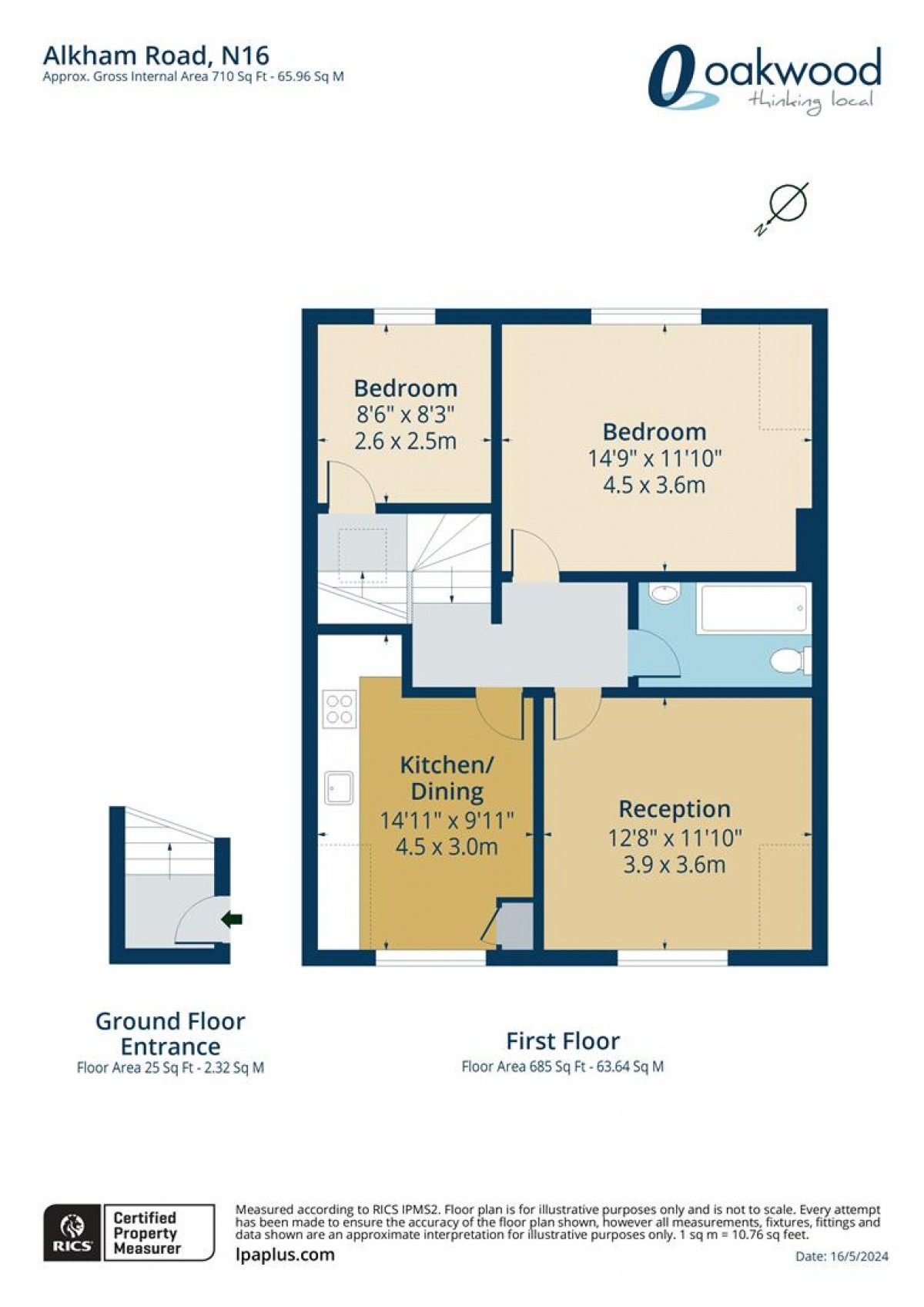 Floorplan for Alkham Road, N16 7AA