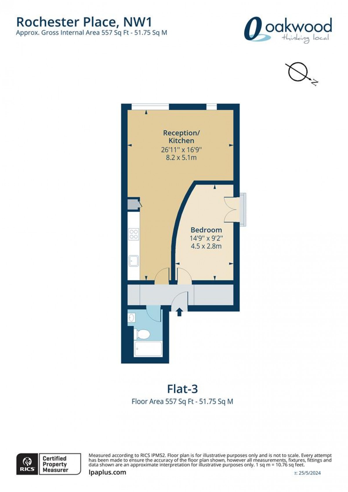 Floorplan for Rochester Place, NW1 9JU