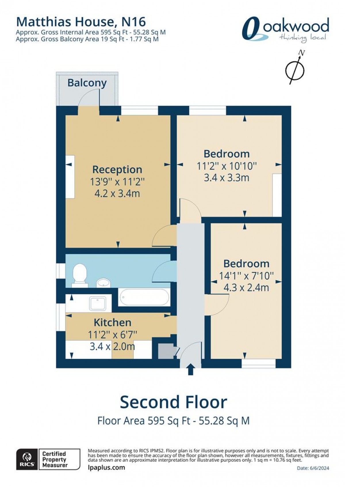 Floorplan for Matthias House, Howard Road, N16 8PT