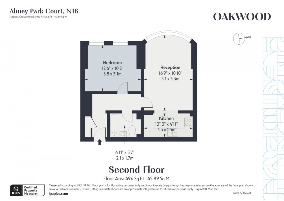 Floorplan for Abney Park Court, N16 7HF