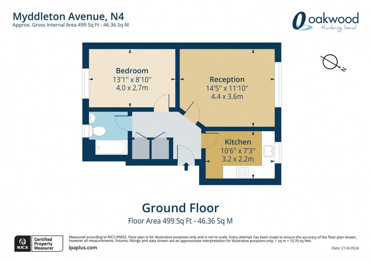 Floorplan for Myddleton Avenue, N4 2FL