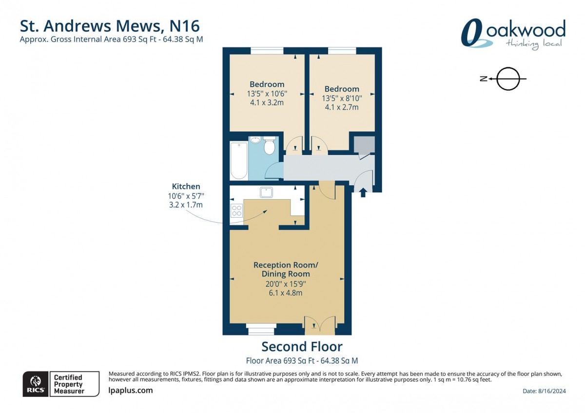 Floorplan for St. Andrews Mews, N16 5HR