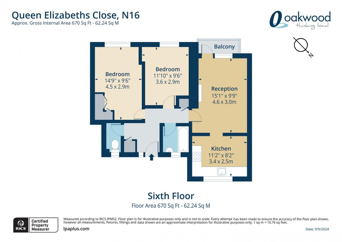 Floorplan for Queen Elizabeths Close, N16 0HP