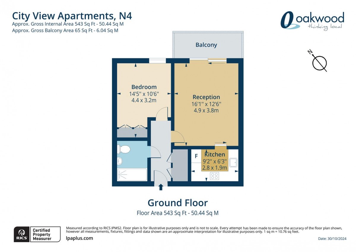 Floorplan for City View Apartments, Devan Grove, N4 2GR