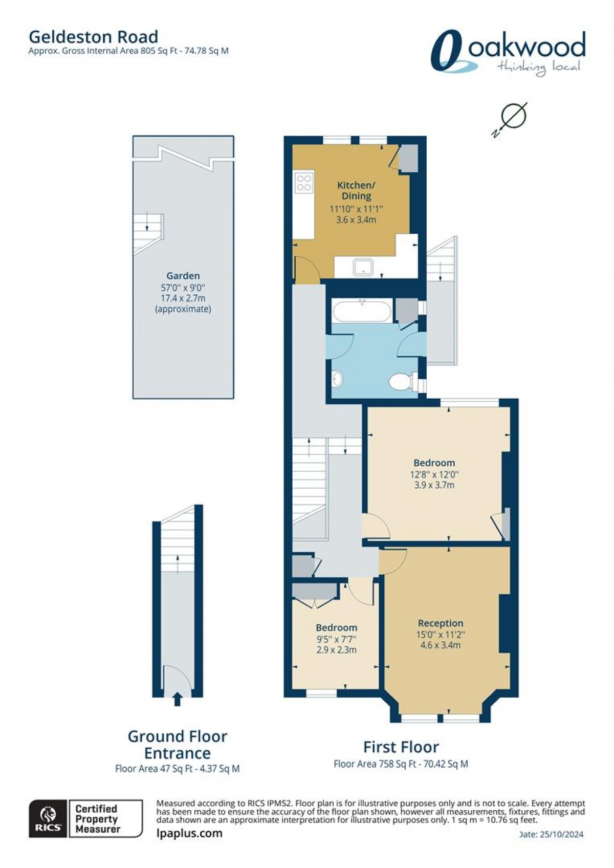 Floorplan for Geldeston Road, E5 8SB