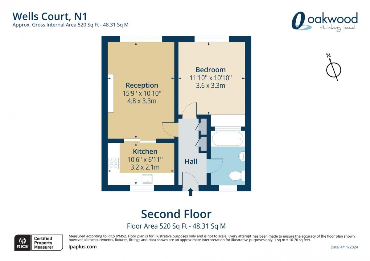 Floorplan for Queen Margarets Grove, N1 4QA