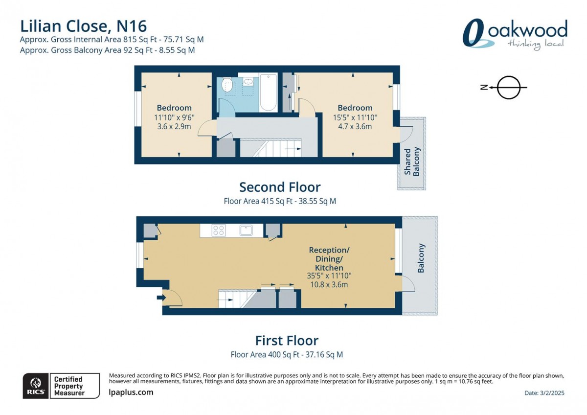 Floorplan for Lilian Close, N16 0SG