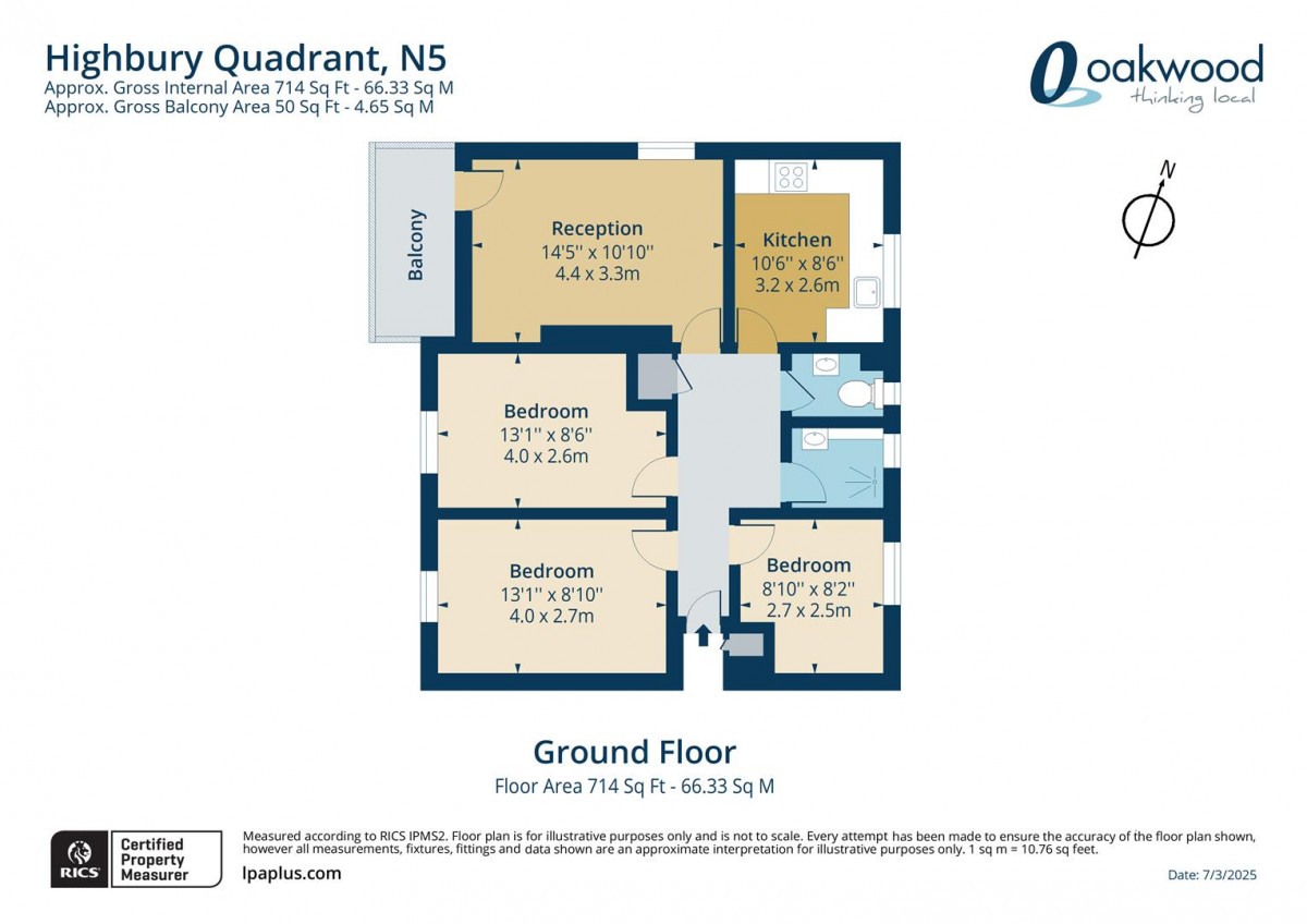 Floorplan for Highbury Quadrant, N5 2TZ