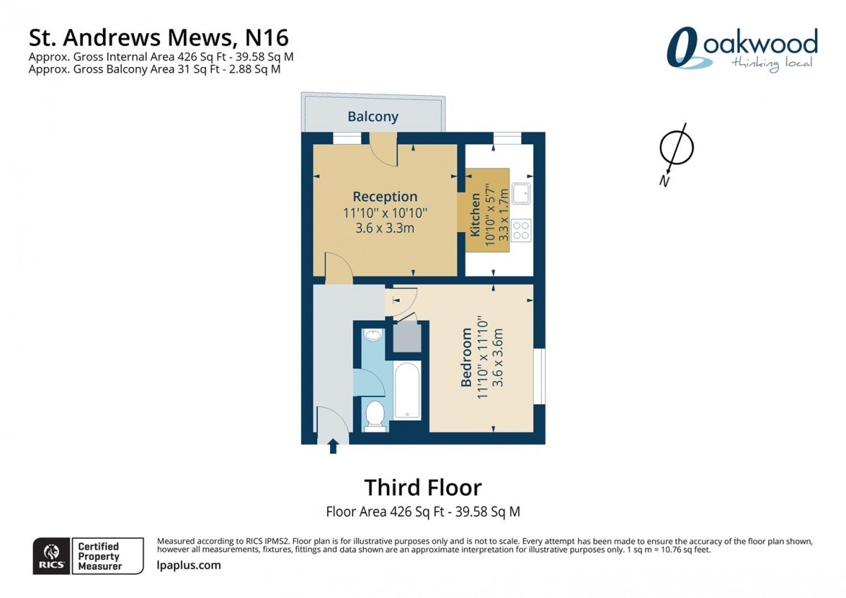 Floorplan for St. Andrews Mews, N16 5HR