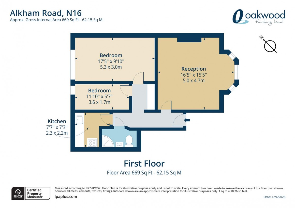 Floorplan for Alkham Road, N16 7AA