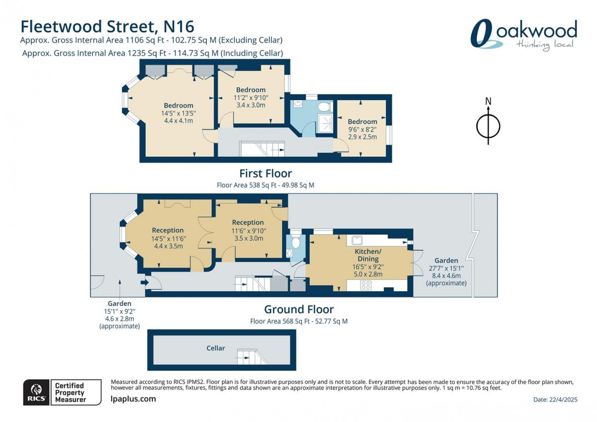 Floorplan for Fleetwood Street, N16 0ND