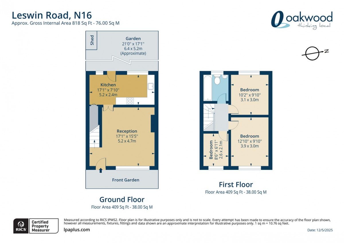 Floorplan for Leswin Road, N16 7NX