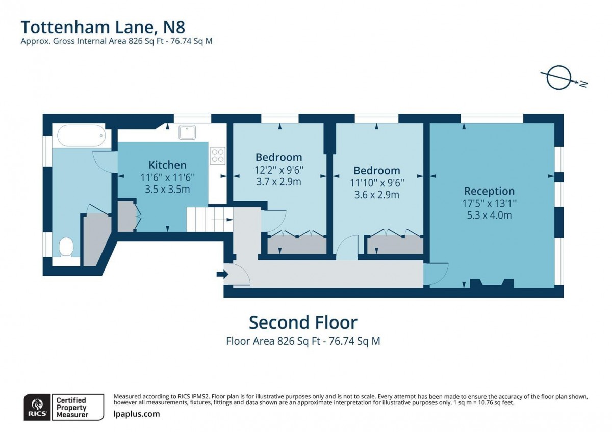 Floorplan for Tottenham Lane, N8 9BE