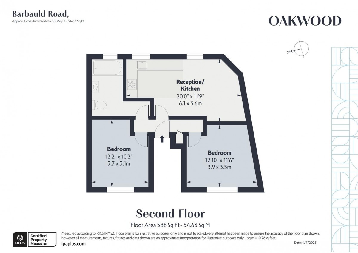 Floorplan for Barbauld Road, N16 0RT