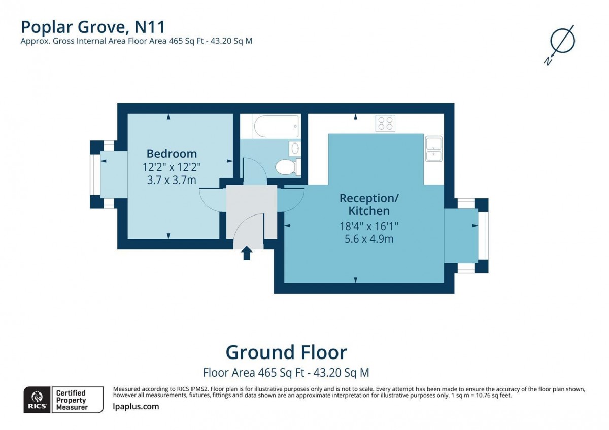 Floorplan for Poplar Grove, N11 3NL