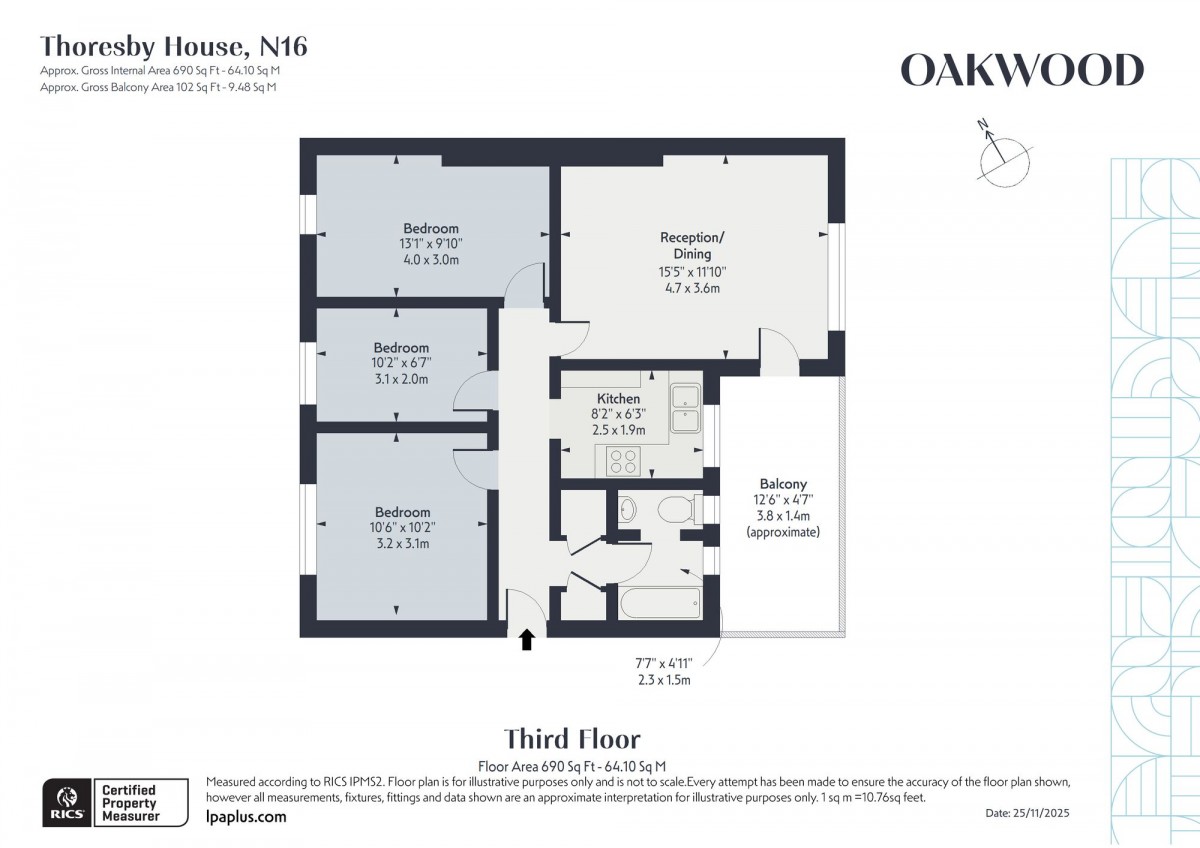 Floorplan for Thoresby House Stoke Newington Church Street, N16 9HA