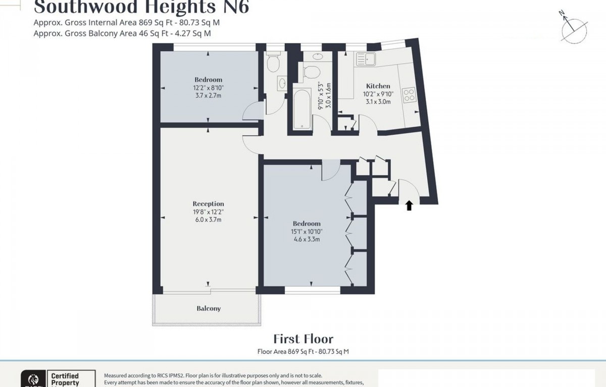 Floorplan for Southwood Heights Southwood Lawn Road, N6 5SE