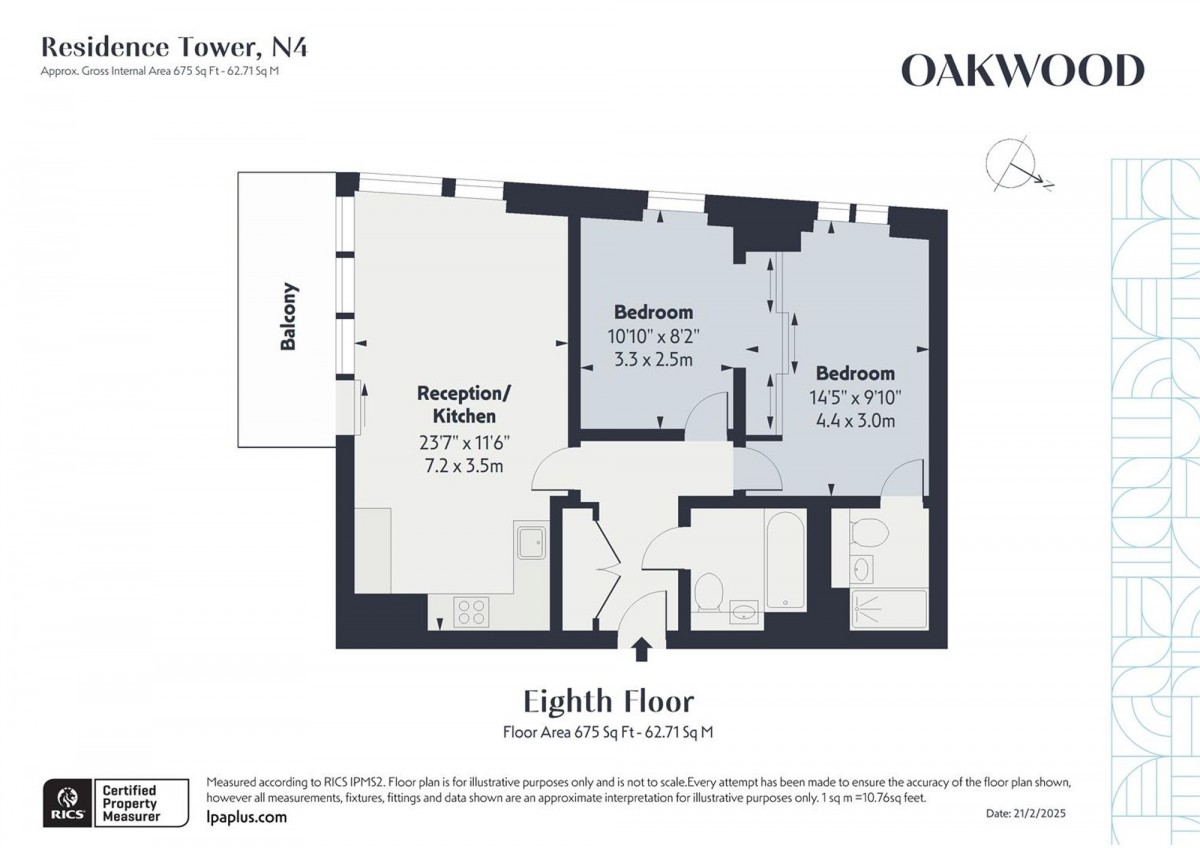 Floorplan for Residence Tower Woodberry Grove, N4 2NE