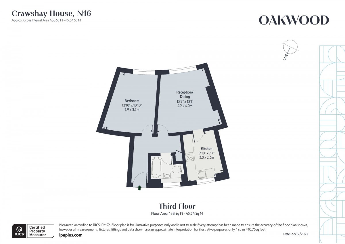 Floorplan for Crawshay House Springdale Road, N16 9NU