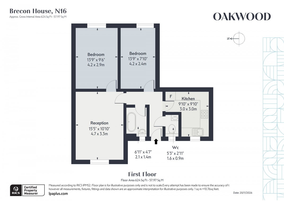 Floorplan for Brecon House Stamford Hill, N16 6QS