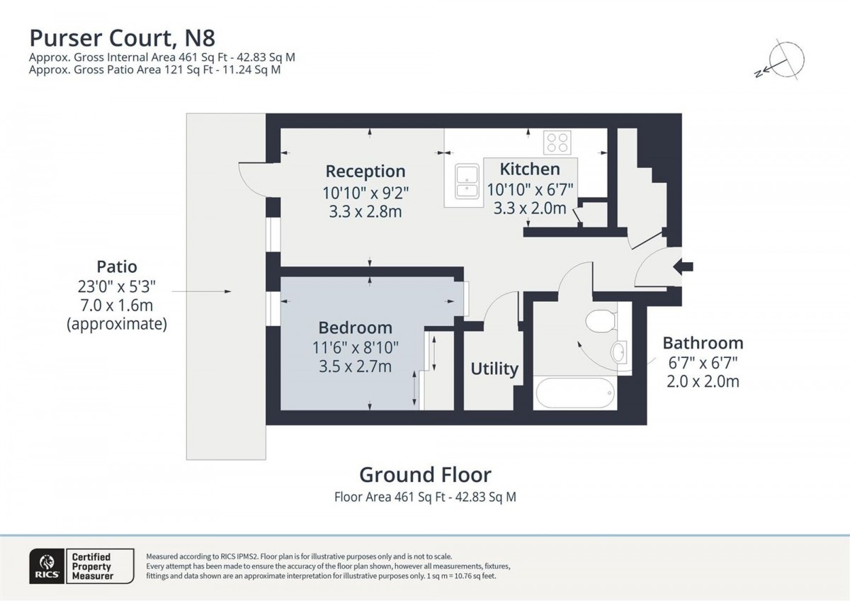 Floorplan for Purser Court High Street, N8 7FB