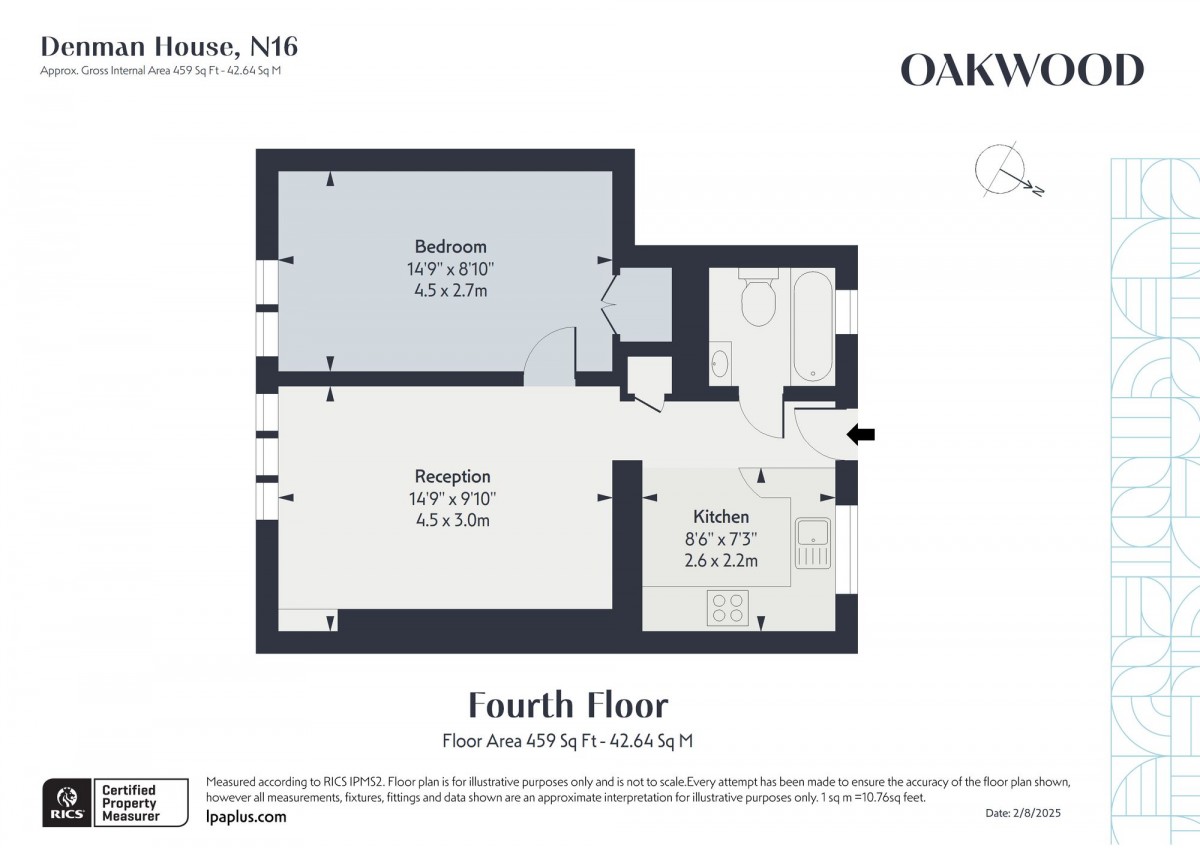 Floorplan for Denman House Lordship Terrace, N16 0JH