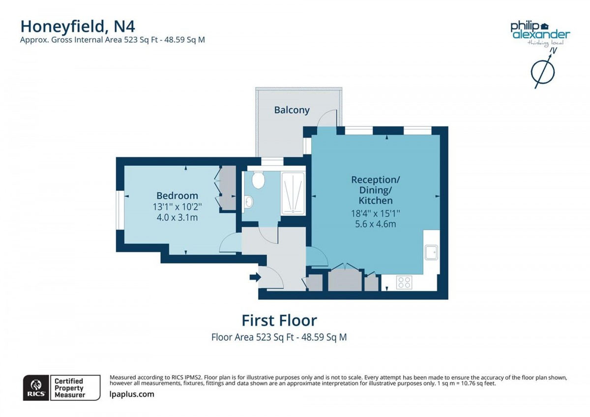 Floorplan for Honeyfield Carville Street, N4 3PE