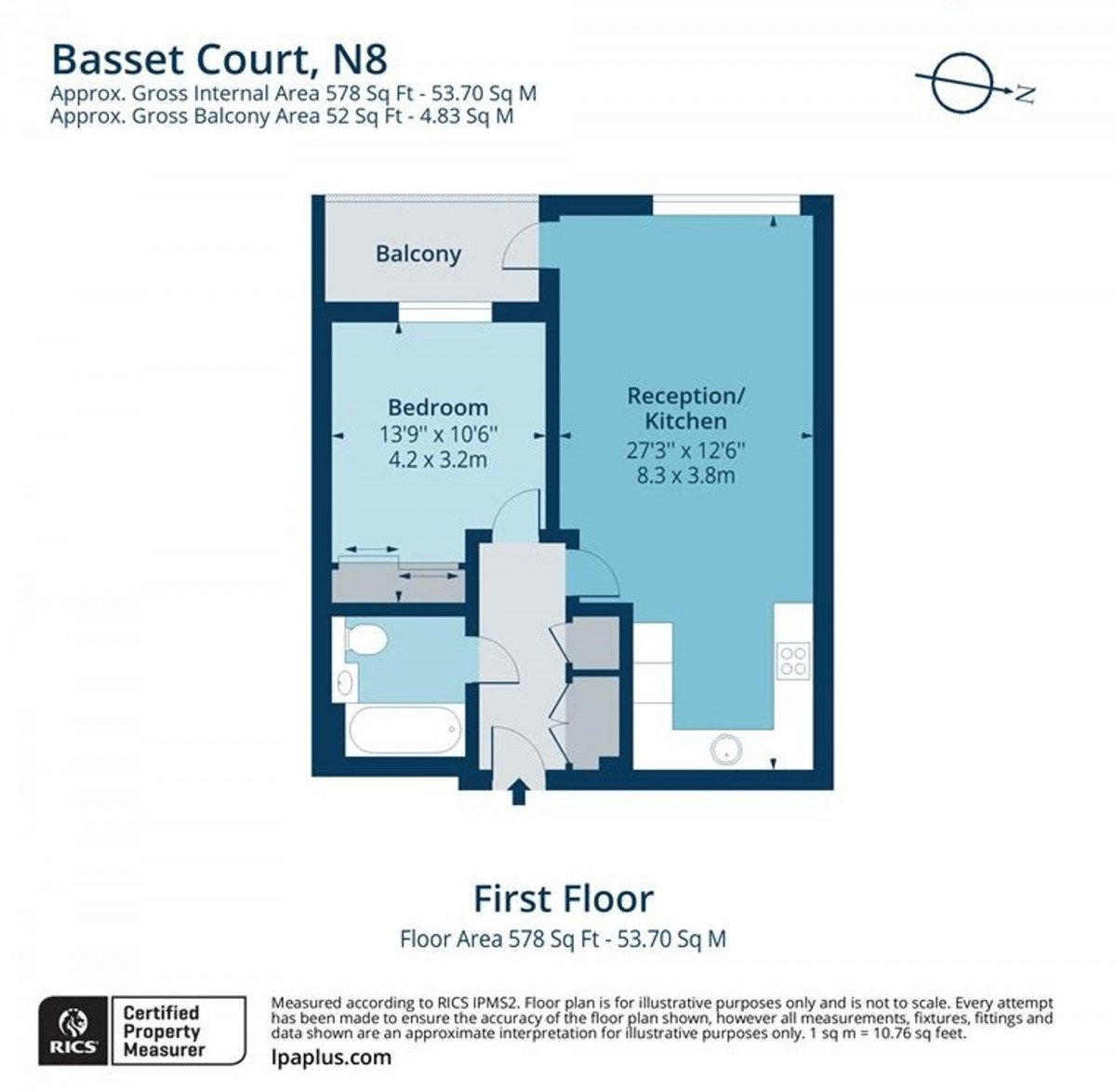 Floorplan for Basset Court High Street, N8 7FE