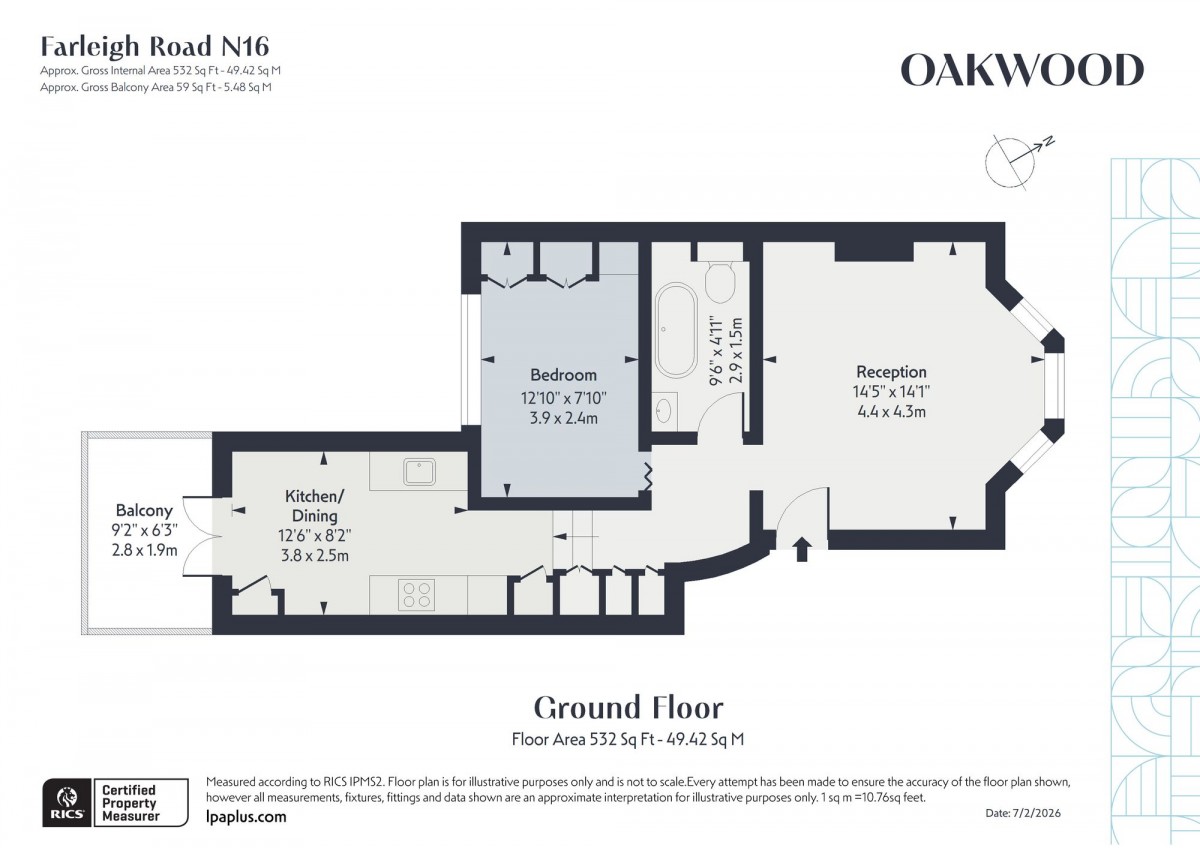 Floorplan for London, N16 7TD
