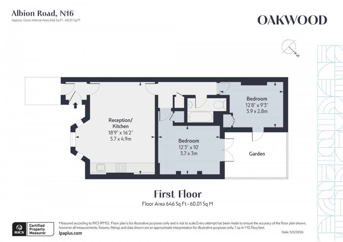 Floorplan for London, N16 9PL