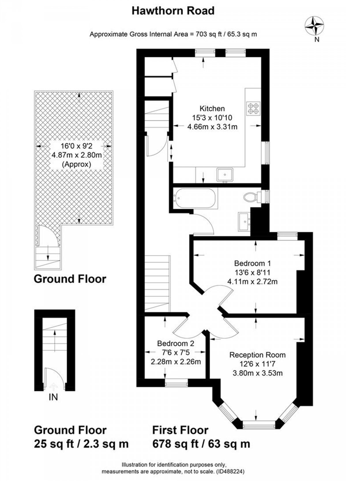 Floorplan for London, N8 7NA