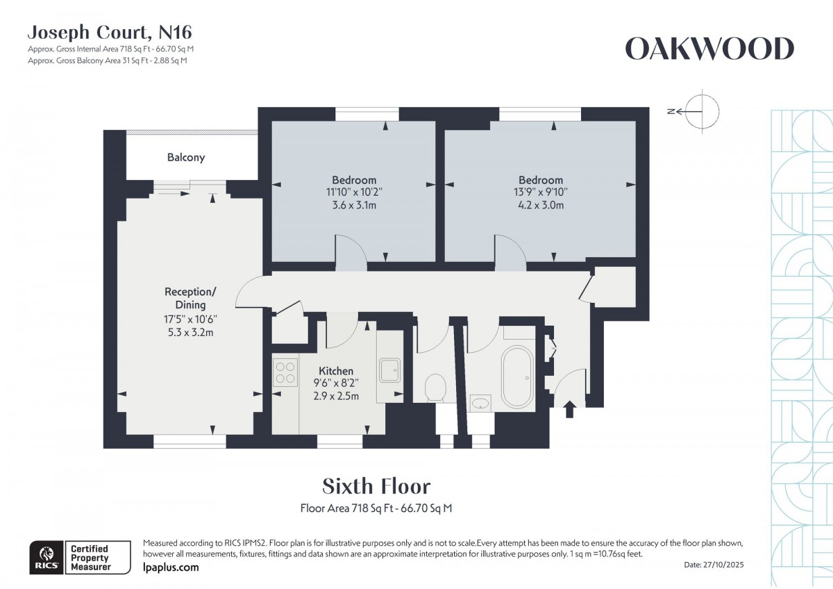 Floorplan for Joseph Court Amhurst Park, N16 5AJ