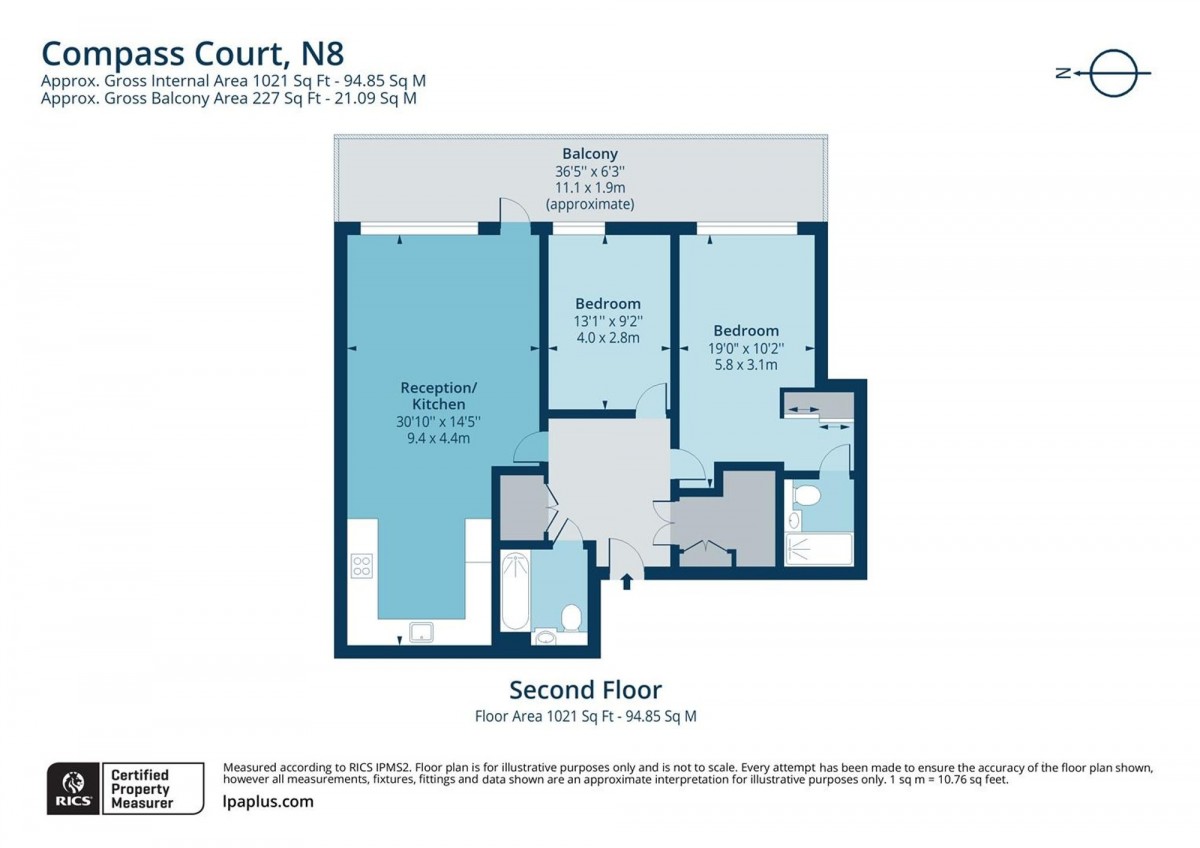 Floorplan for Compass Court High Street, N8 7FF