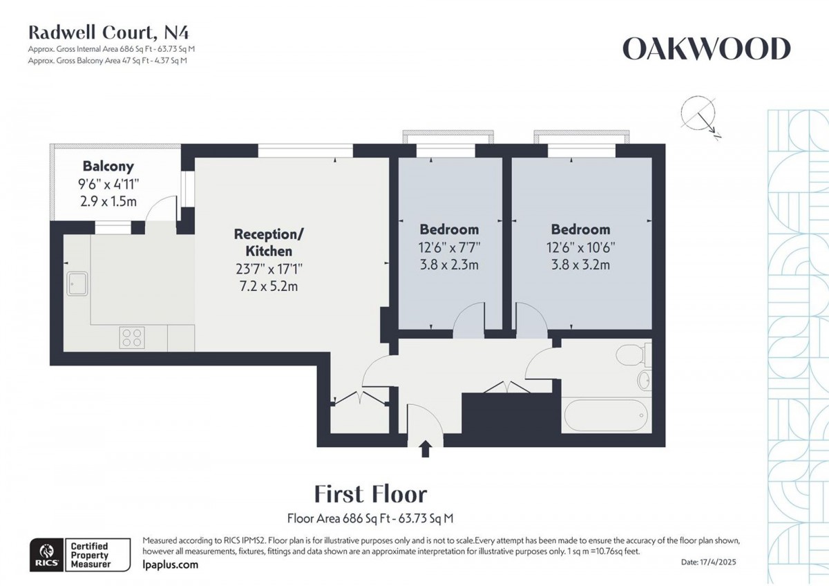 Floorplan for Radwell Court, N4 2GD