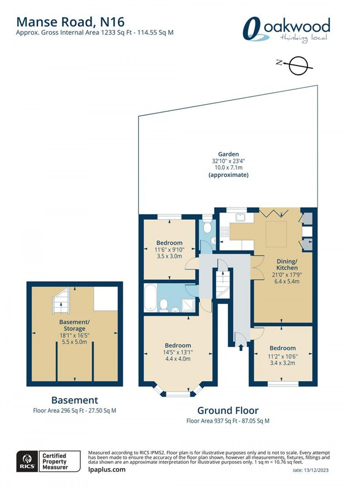 Floorplan for 11 Manse Road, N16 7QH